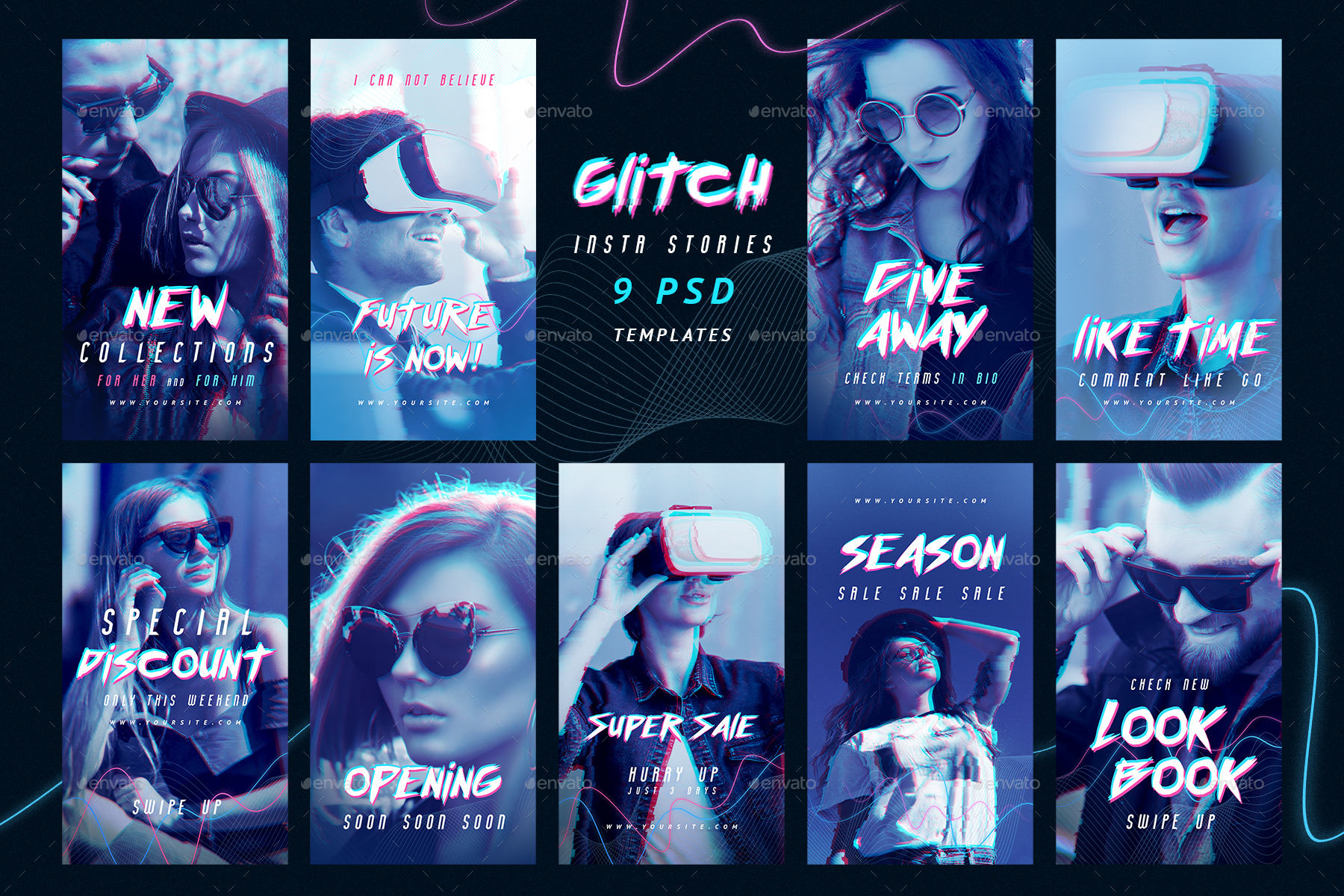 Glitch Instagram Stories, Web Elements GraphicRiver